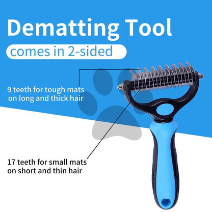 Two In One Stainless Deshedding Brush For Dogs And Cats